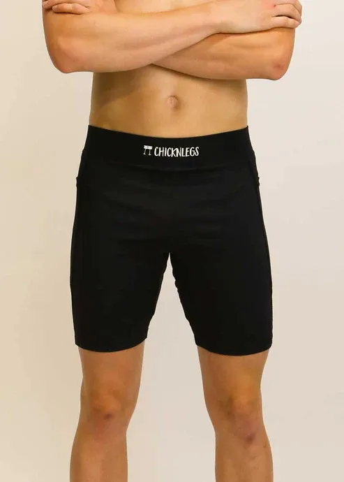 ChicknLegs Men's 8" Half Tights BLACK
