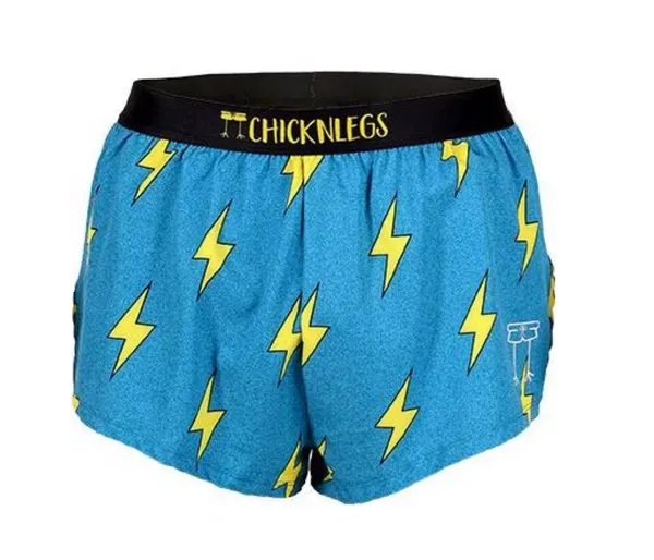 ChicknLegs Men's 2" Split Shorts Blue Bolts